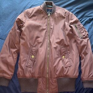 American Eagle Outfitters Burgundy Bomber Jacket